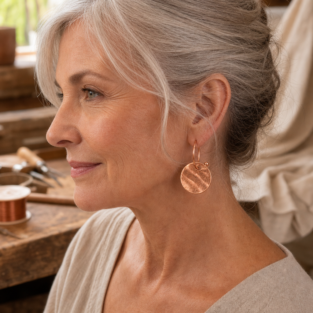 Halo Copper Earrings