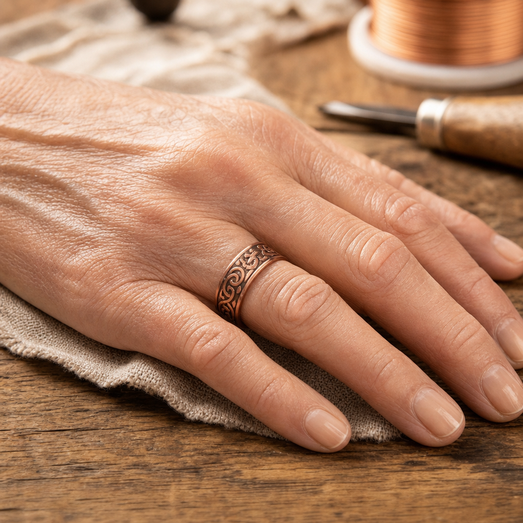 Burr Copper Ring