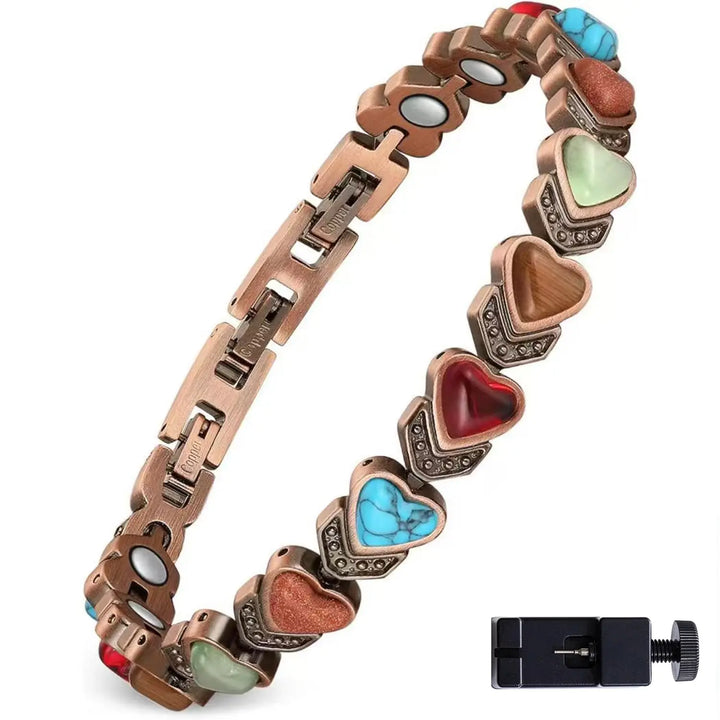 Copper Bracelet for Women, Pure Copper Magnetic Bracelets, Natural Unique Gemstone