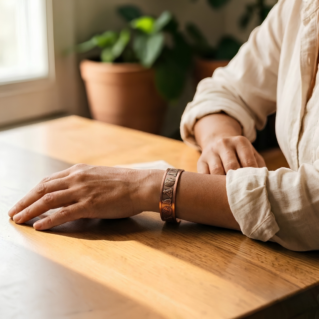 Native Pure Copper Bracelet With Magnetic Therapy