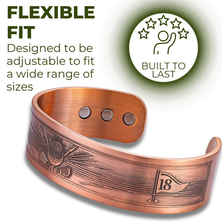 Willis Judd Mens Copper Bangle Golf Bracelet Style 2