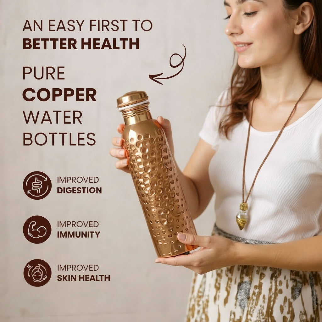 Handmade Ayurvedic Copper Water Bottle