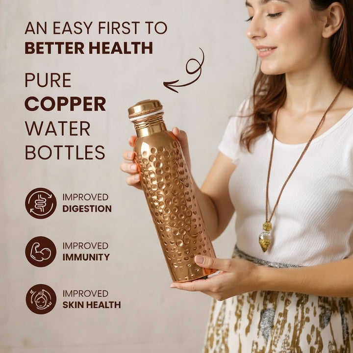 Handmade Ayurvedic Copper Water Bottle