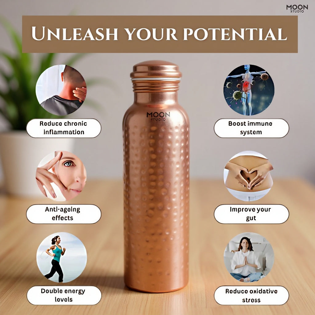 Handmade Ayurvedic Copper Water Bottle