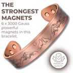 Mens Copper Magnetic Bangle Bracelet Wolf New Design