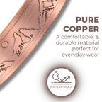 Mens Copper Magnetic Bangle Bracelet Wolf New Design