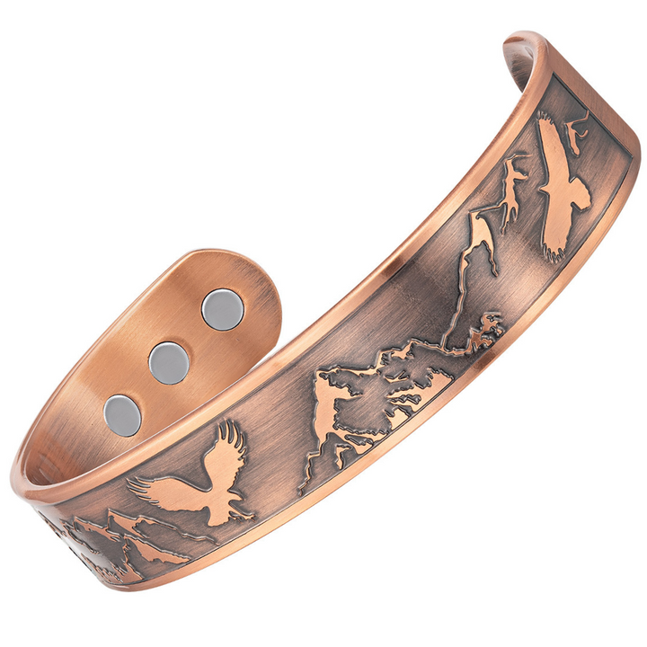 Mens Copper Magnetic Bangle Bracelet Eagle - New Design