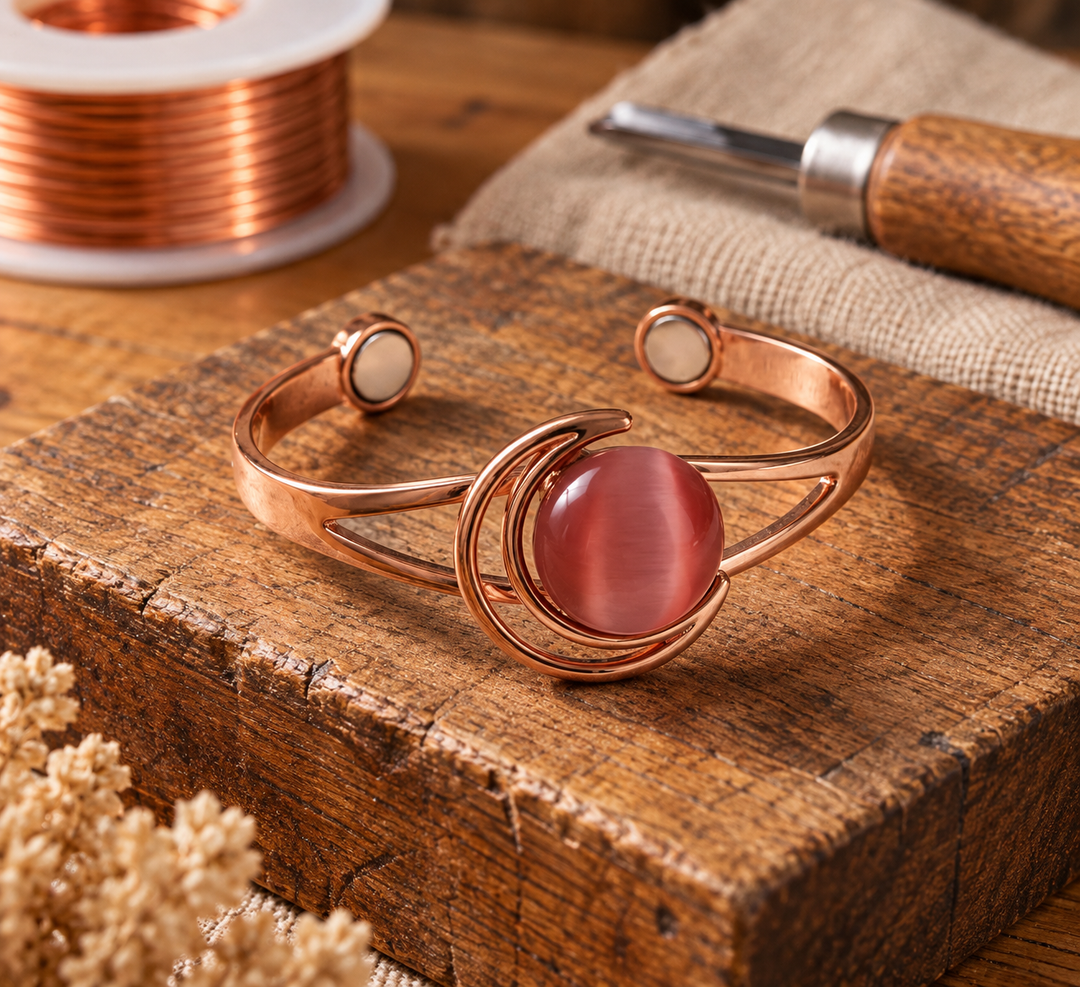 Sphere Pink Copper Bracelet