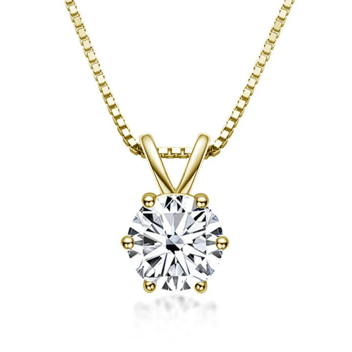 Elegant solitaire necklace with moissanite