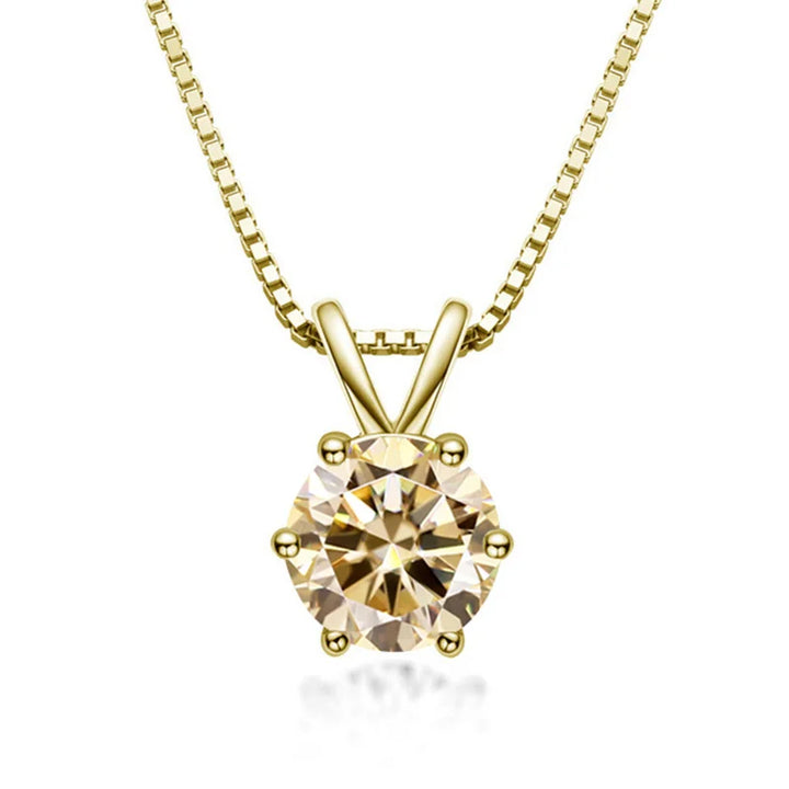 Elegant solitaire necklace with moissanite