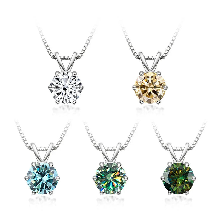 Elegant solitaire necklace with moissanite