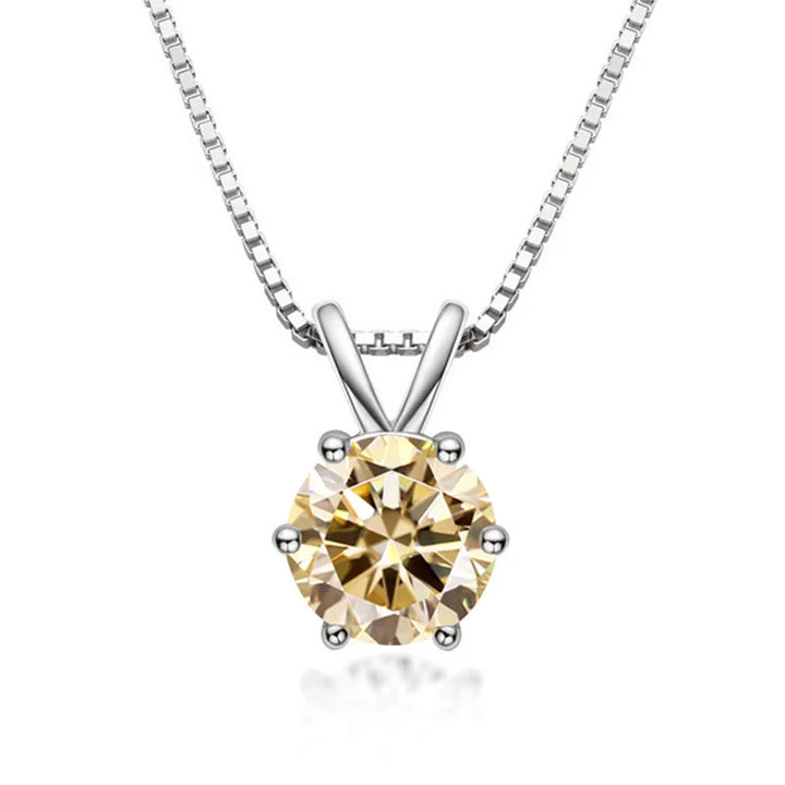 Elegant solitaire necklace with moissanite