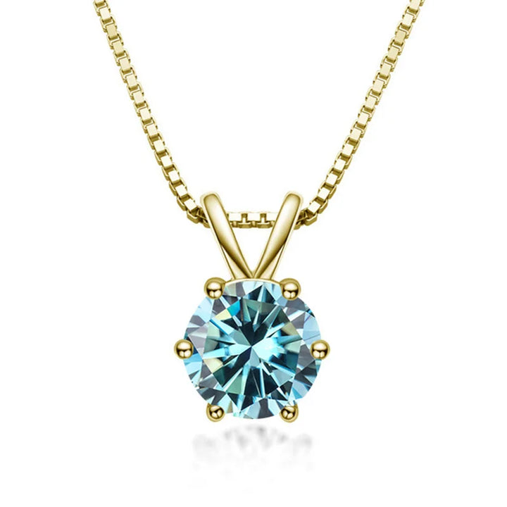 Elegant solitaire necklace with moissanite