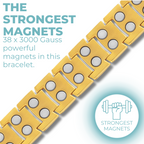 Strong Men’s Magnetic Bracelet Gold Titanium