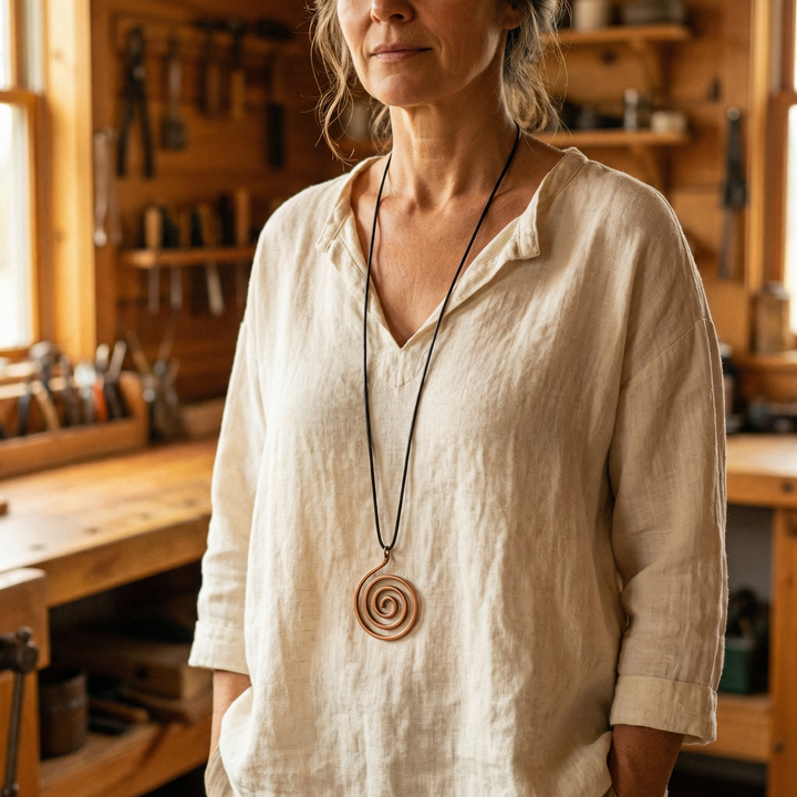 MESA SPIRAL PENDANT NECKLACE | COPPER