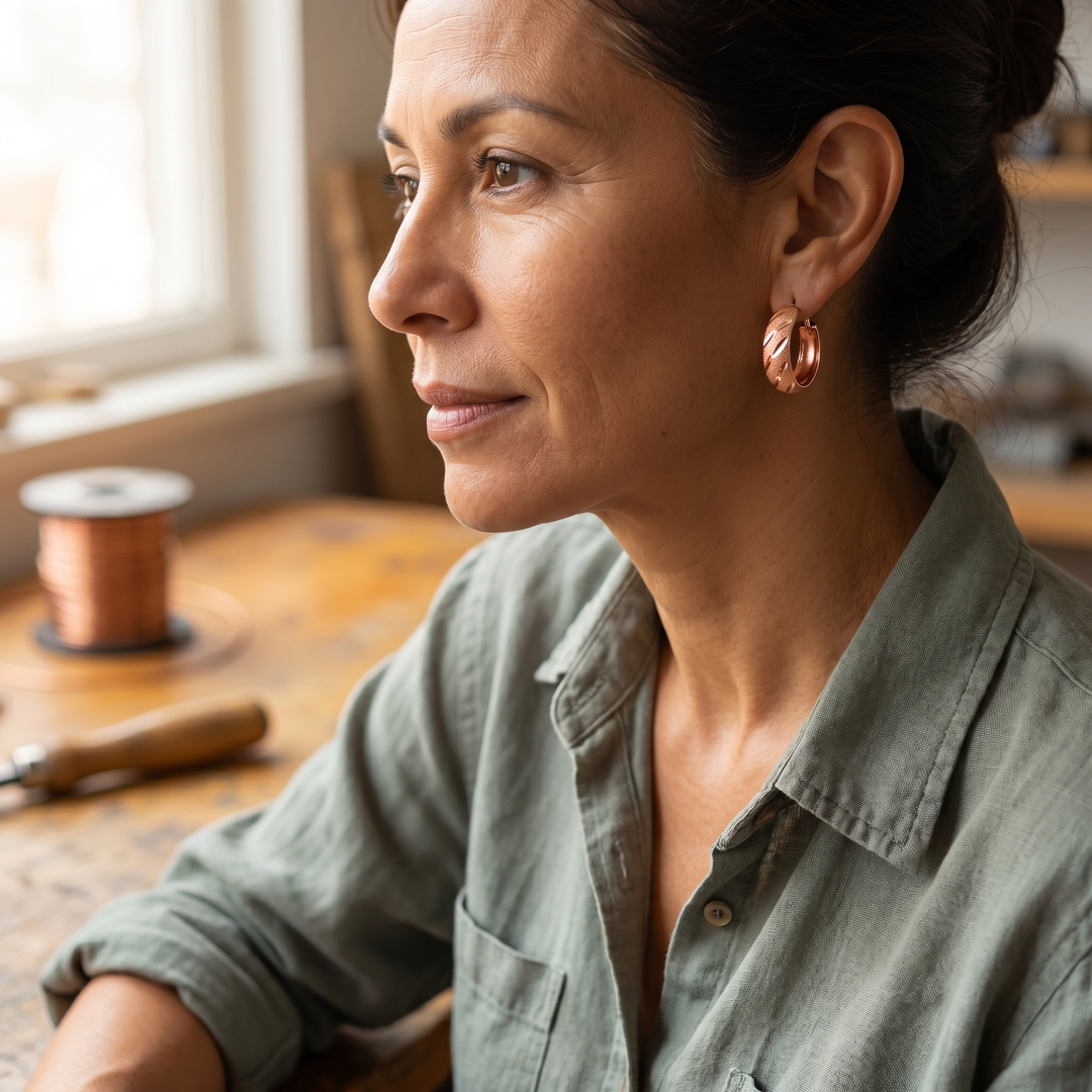 VALE HOOP EARRINGS | COPPER