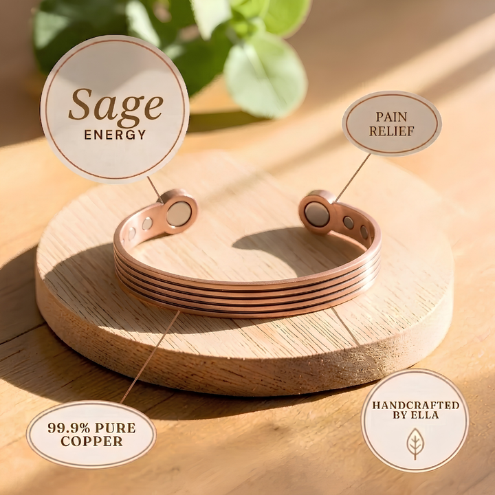 Sage Pure Copper Bracelet With Magnetic Therapy