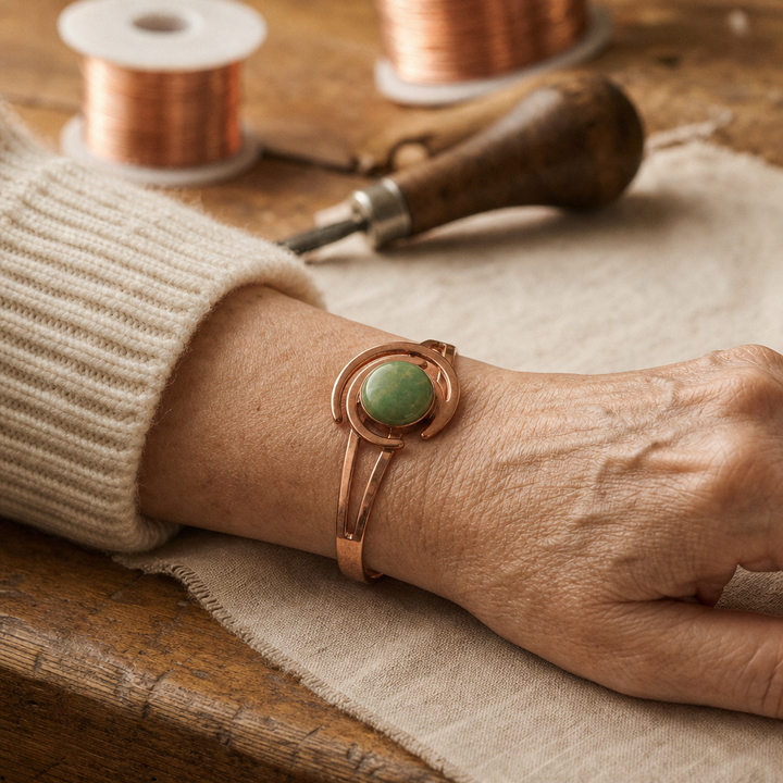 Sphere Green Copper Bracelet